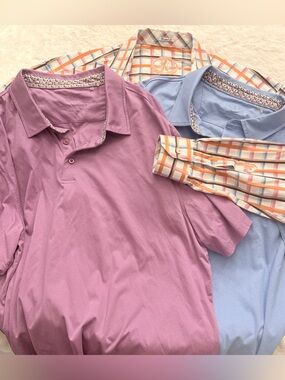 Bugatchi Uomo Shirt Lot (3) Polo & Long Sleeve. Sz XXL P
